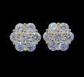 6MM FLOWER SHAPED SILVER/GOLD MOISSANITE DIAMOND EARRINGS